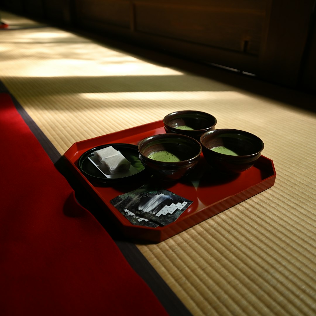 Traditional Japanese tea ceremony with matcha green tea